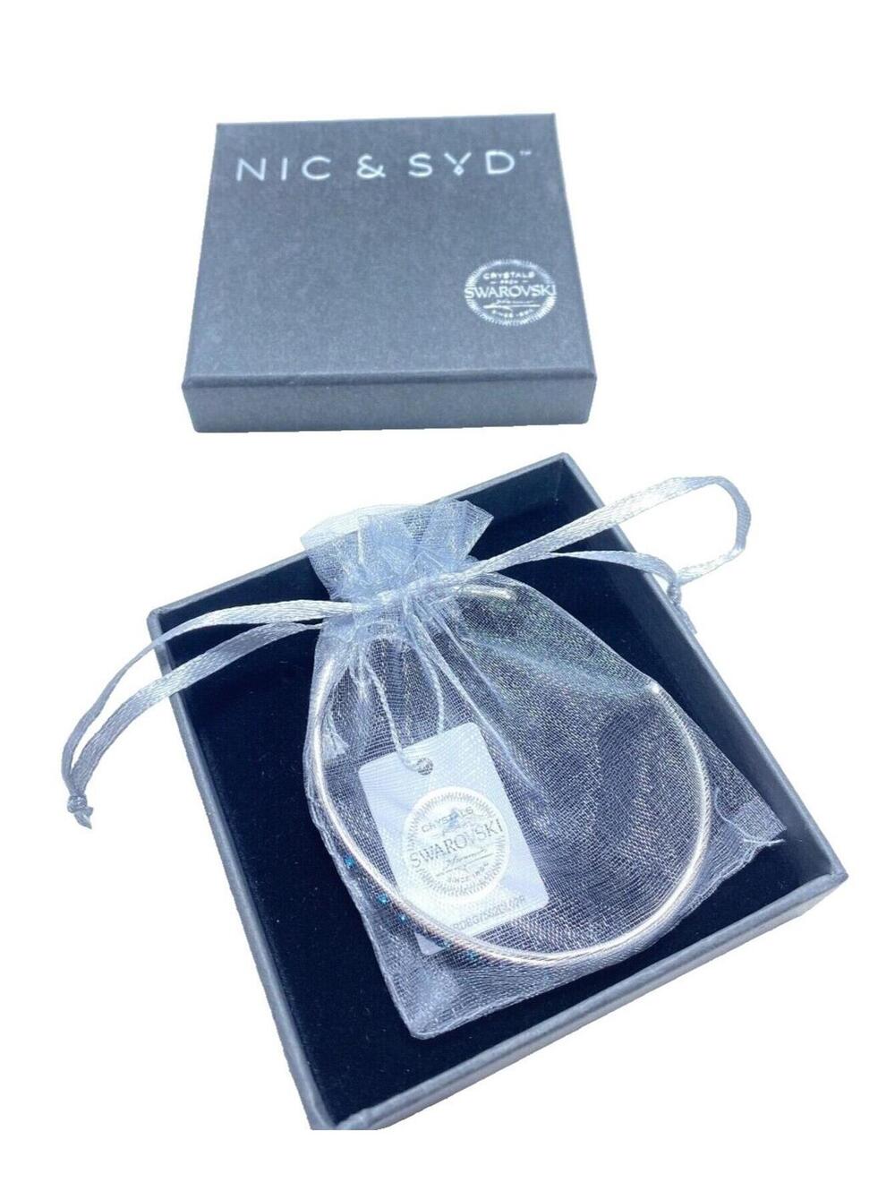 Blue & Silver C Nic & Syd Swarovski Bangle Bracelet – With Verification Code